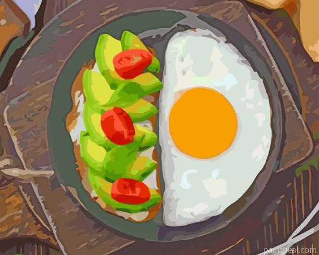 Morning Breakfast Eggs And Salad Painting By Numbers Kits