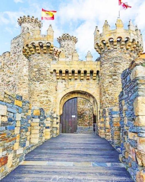 Templar Castle Of Ponferrada Spain – Landmarks 5D Diamond Painting Painting By Numbers Kits