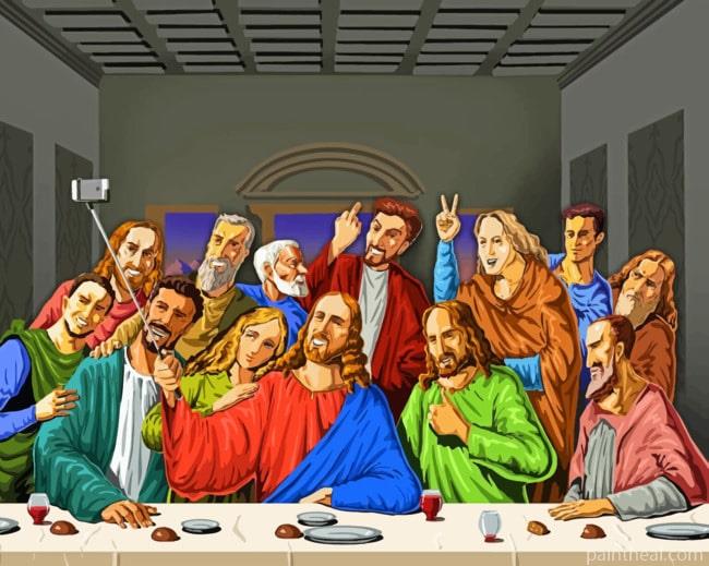 Saint Selfie The Last Supper Painting By Numbers Kits