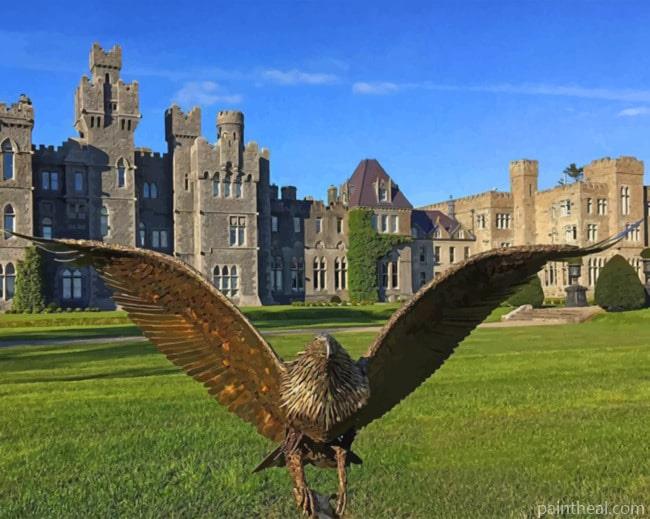 Ashford Castle And Bird Sculpture Painting By Numbers Kits