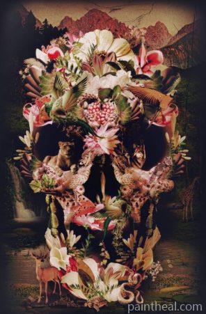 Jungle Of Flowers Skull Painting By Numbers Kits