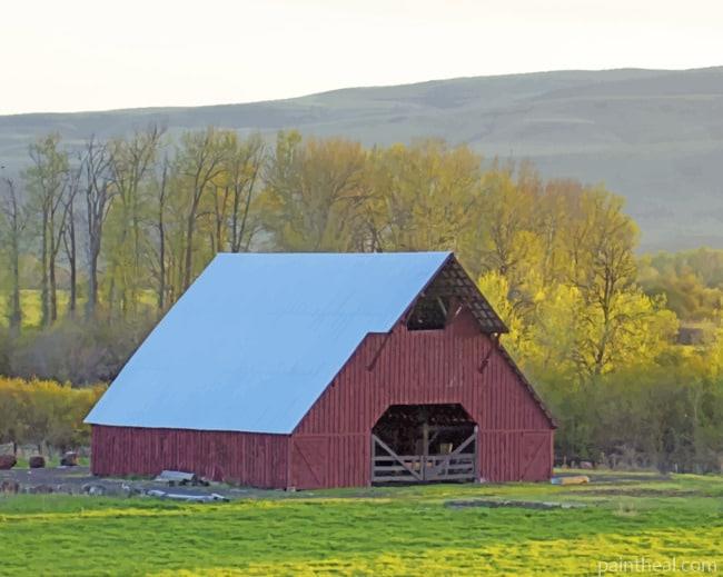 Old Barn On Farmlands Painting By Numbers Kits