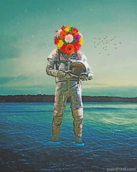 Astronaut Flowers Face Painting By Numbers Kits