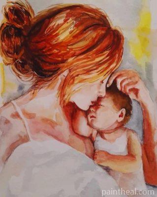 Mom And Her Baby Painting By Numbers Kits