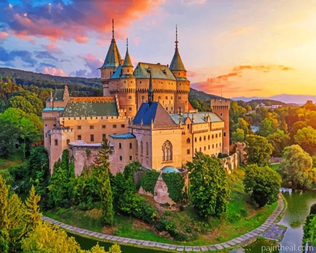 Bojnice Castle In Slovakia Painting By Numbers Kits