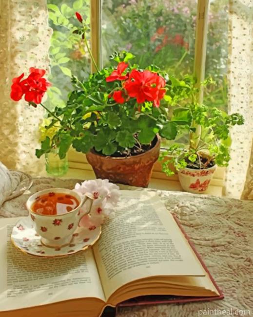 Aesthetic Book And Coffee Painting By Numbers Kits