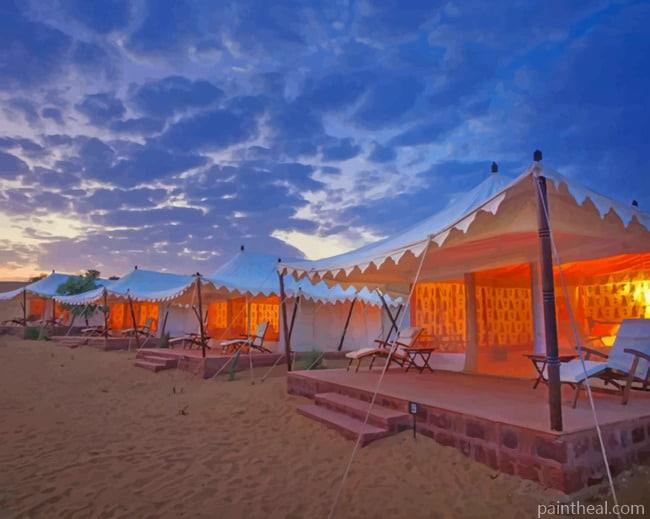 Early Morning In Saharan Camp Painting By Numbers Kits