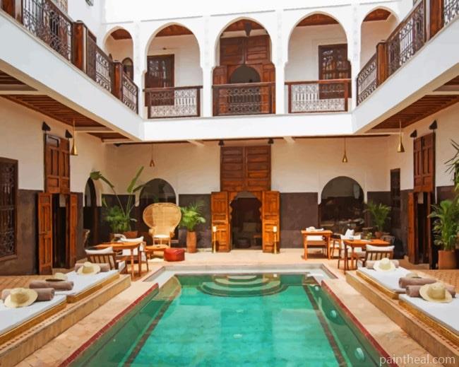 Traditional Moroccan Architecture Painting By Numbers Kits