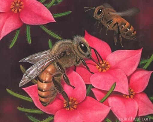 A Drawing Of A Bee On A Flower – 5D Diamond Paintings Painting By Numbers Kits