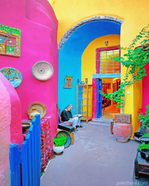 Mexican Colorful Walls Painting By Numbers Kits