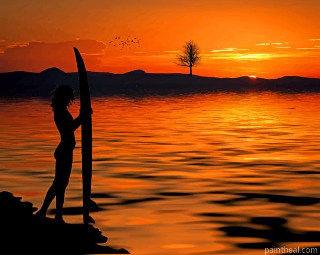 Silhouette Surfer Painting By Numbers Kits