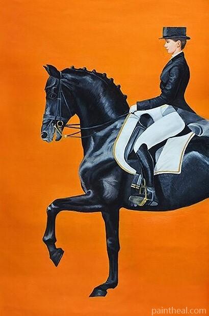 Lady Riding a Royal Horse Painting By Numbers Kits