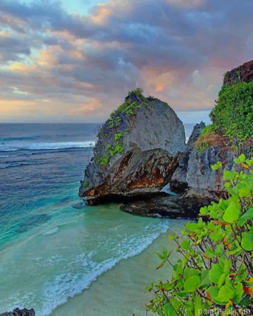 Amazing Beach In Bali Indonesia Painting By Numbers Kits