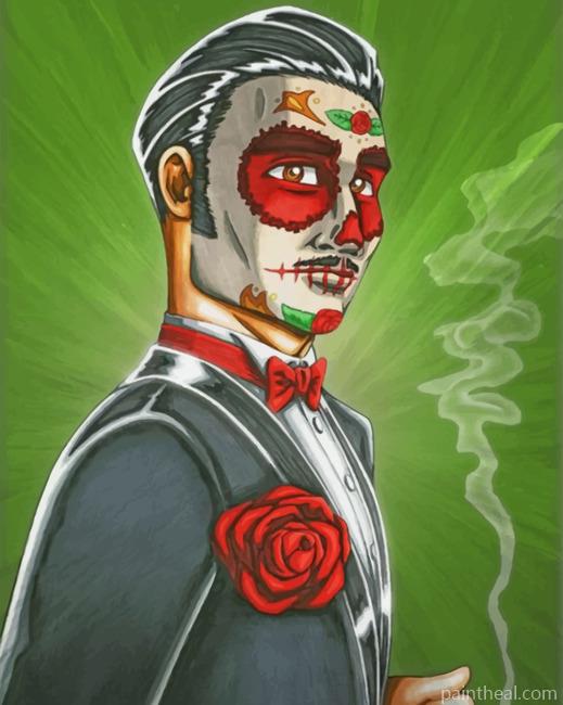 Mexican Sugar Skull Man Painting By Numbers Kits