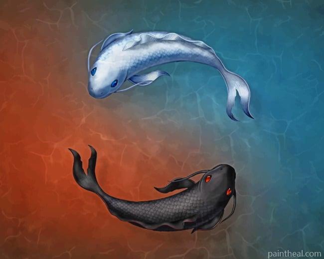 Koi Fish Artwork Painting By Numbers Kits