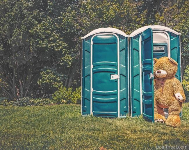 Teddy Bear In Cabin Painting By Numbers Kits