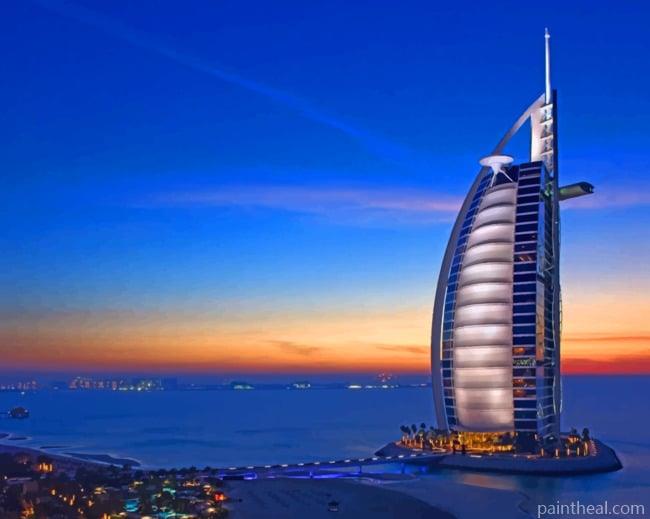 Burj Al Arab In Dubai Painting By Numbers Kits