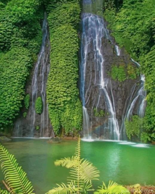 Banyumala Twin Waterfall Painting By Numbers Kits