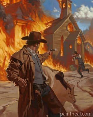 Wild West Gunfight Painting By Numbers Kits