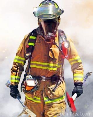 Aesthetic Firefighter Painting By Numbers Kits
