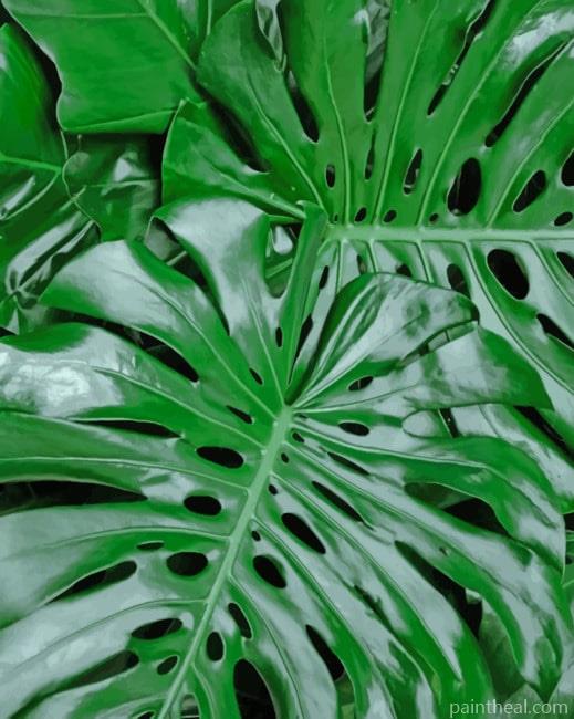 Green Monster Leaves Painting By Numbers Kits