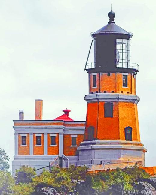 Lighthouse Building On Cliff Painting By Numbers Kits