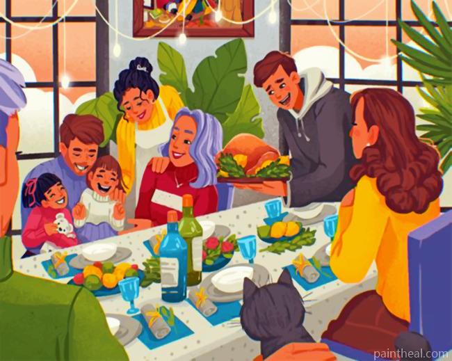 Thanksgiving Dinner Painting By Numbers Kits