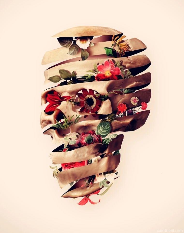 Garden Roses Skull Painting By Numbers Kits