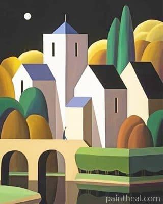 Abstract Art Buildings – 5D Diamond Painting Painting By Numbers Kits