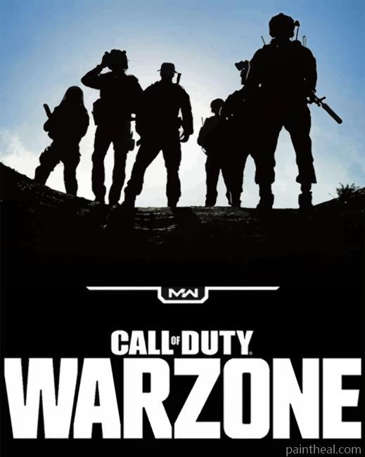 Warzone Call Of Duty Silhouette Painting By Numbers Kits