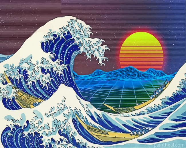 Aesthetic Great Wave Painting By Numbers Kits