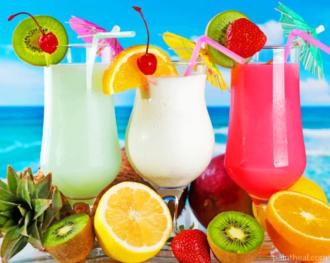 Juices And Fruits Painting By Numbers Kits