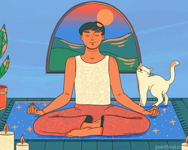 Meditation Inside The House Painting By Numbers Kits