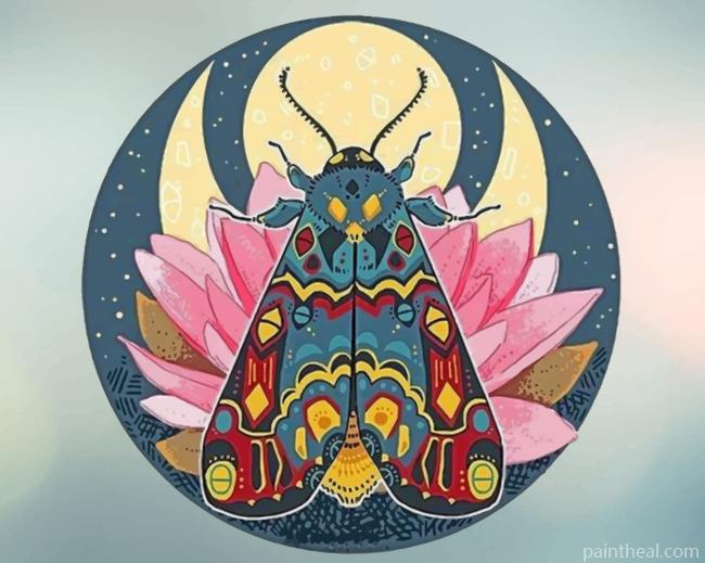 Insect And Lotus Painting By Numbers Kits