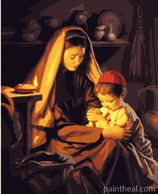 Mother And Child Prayer Painting By Numbers Kits
