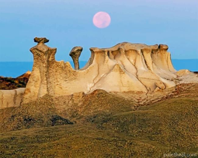 Full Moon Mexican Landscape Painting By Numbers Kits