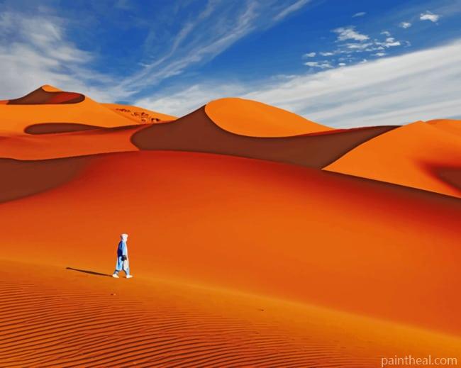 Person Walking The Sahara Painting By Numbers Kits