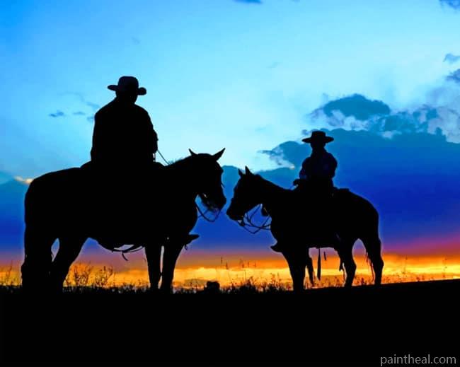 Silhouette Cowboys Painting By Numbers Kits