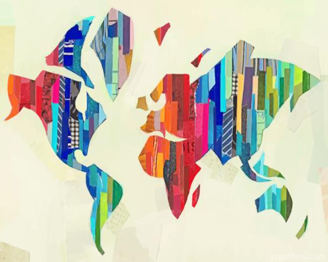 Aesthetic World Map Painting By Numbers Kits