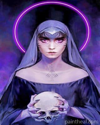 Gothic Woman And Skull Painting By Numbers Kits