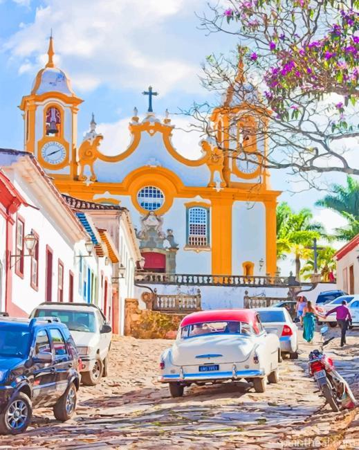 Igreja De Santo Antonio Brazil Painting By Numbers Kits