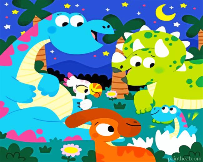 Cute Dinosaurs Painting By Numbers Kits