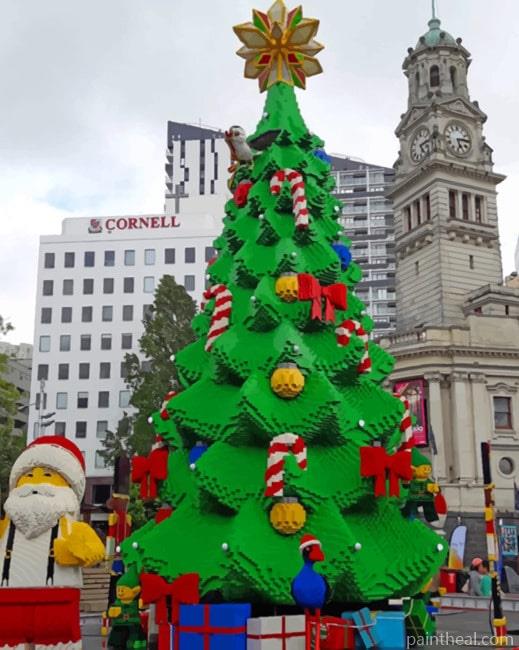 Christmas Tree In The City Painting By Numbers Kits