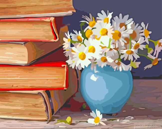 Flowers And Books Painting By Numbers Kits