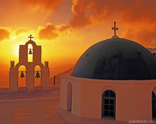 Church Bells At Sunset Painting By Numbers Kits