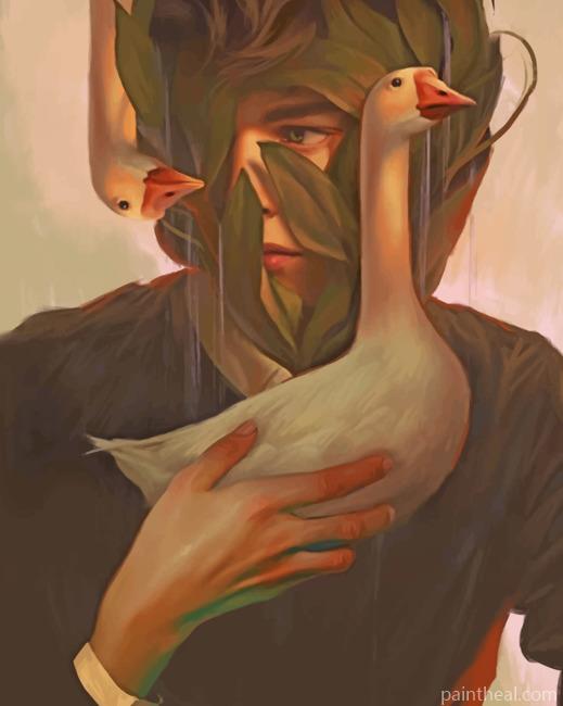 Aesthetic Man And Swans Painting By Numbers Kits