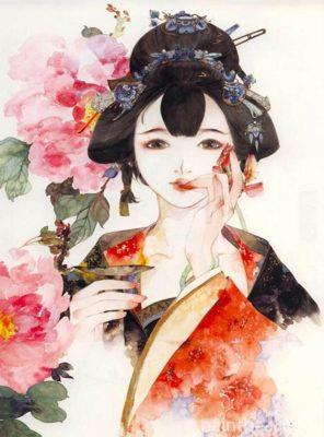Japanese Woman Painting By Numbers Kits