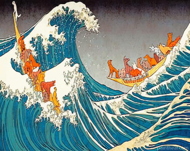 The Great Wave Painting By Numbers Kits