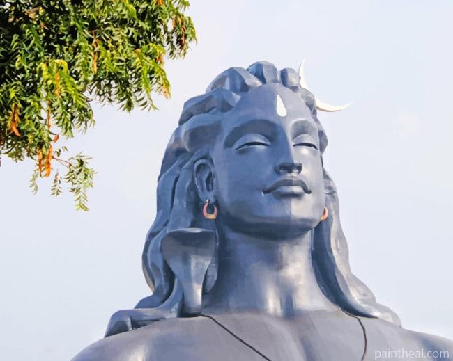 Adiyogi Shiva Statue Painting By Numbers Kits