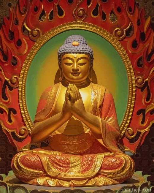 Guatama Buddha Temple Painting By Numbers Kits
